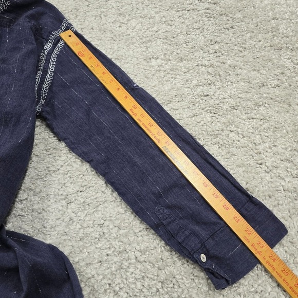 Fresh Produce Top Womens XL/XXL Blue Long Sleeve Pullover Embroidered Boho - Picture 12 of 13